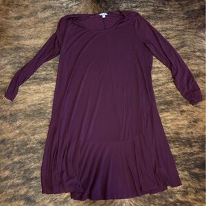 Chic Long Sleeve Purple Dress